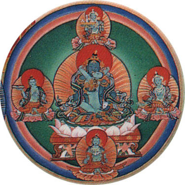 Будда Амогхасиддхи. 'Всего в пространстве радужного света появятся шесть образов будд'.